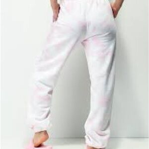 Revolve NIA White and Pink Tie-Dye Sweatpants